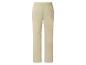 Beige broek met elastische taille, achterzak en knoopsluiting