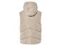 Beige gewatteerde vest met capuchon