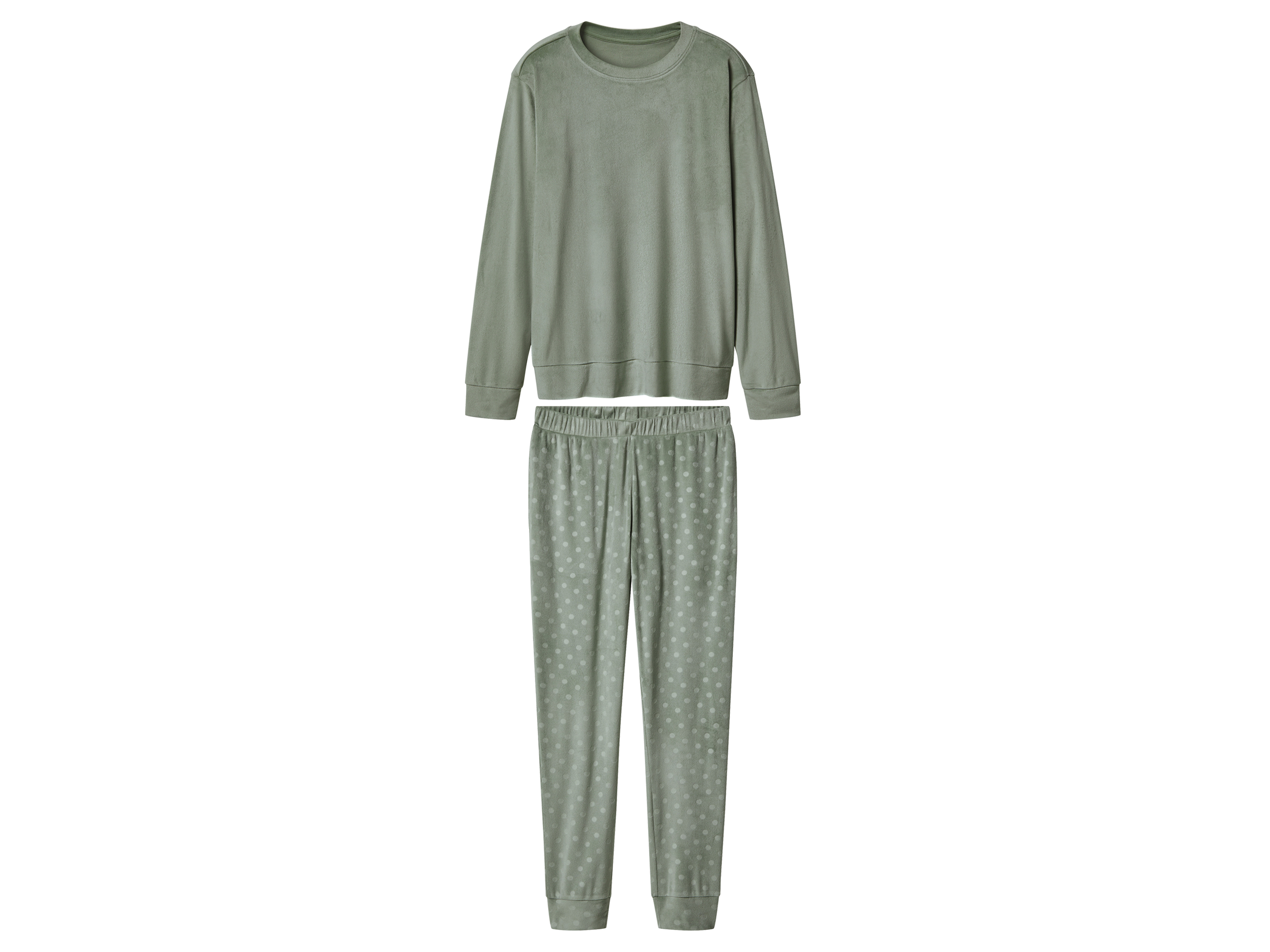 esmara Velours dames pyjama (Groen, XS (32/34)) afbeelding