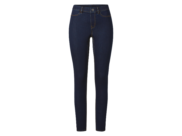 Donkerblauwe jeans met hoge taille.
