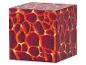Rode en oranje lavapatroon kubus