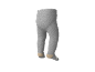 Grijze babypanty met beige hielen en witte teendetails.
