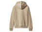 Achterkant van een beige hoodie.