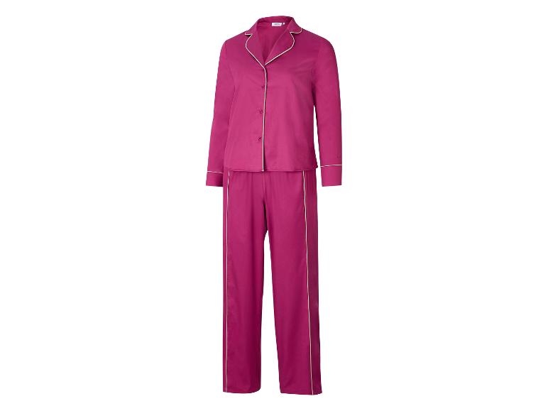 Fuchsia pyjama met witte biezen