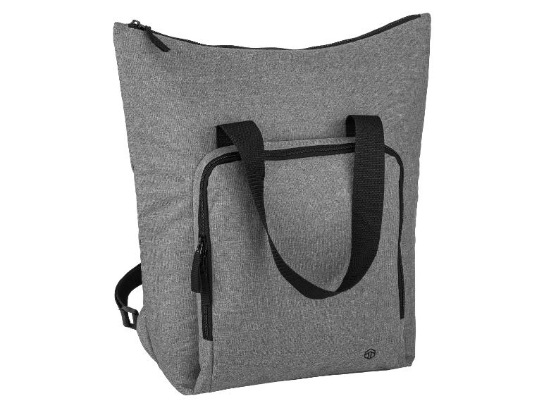 Grijze rugzak en handtas, modern design.