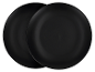 Twee zwarte borden op elkaar.