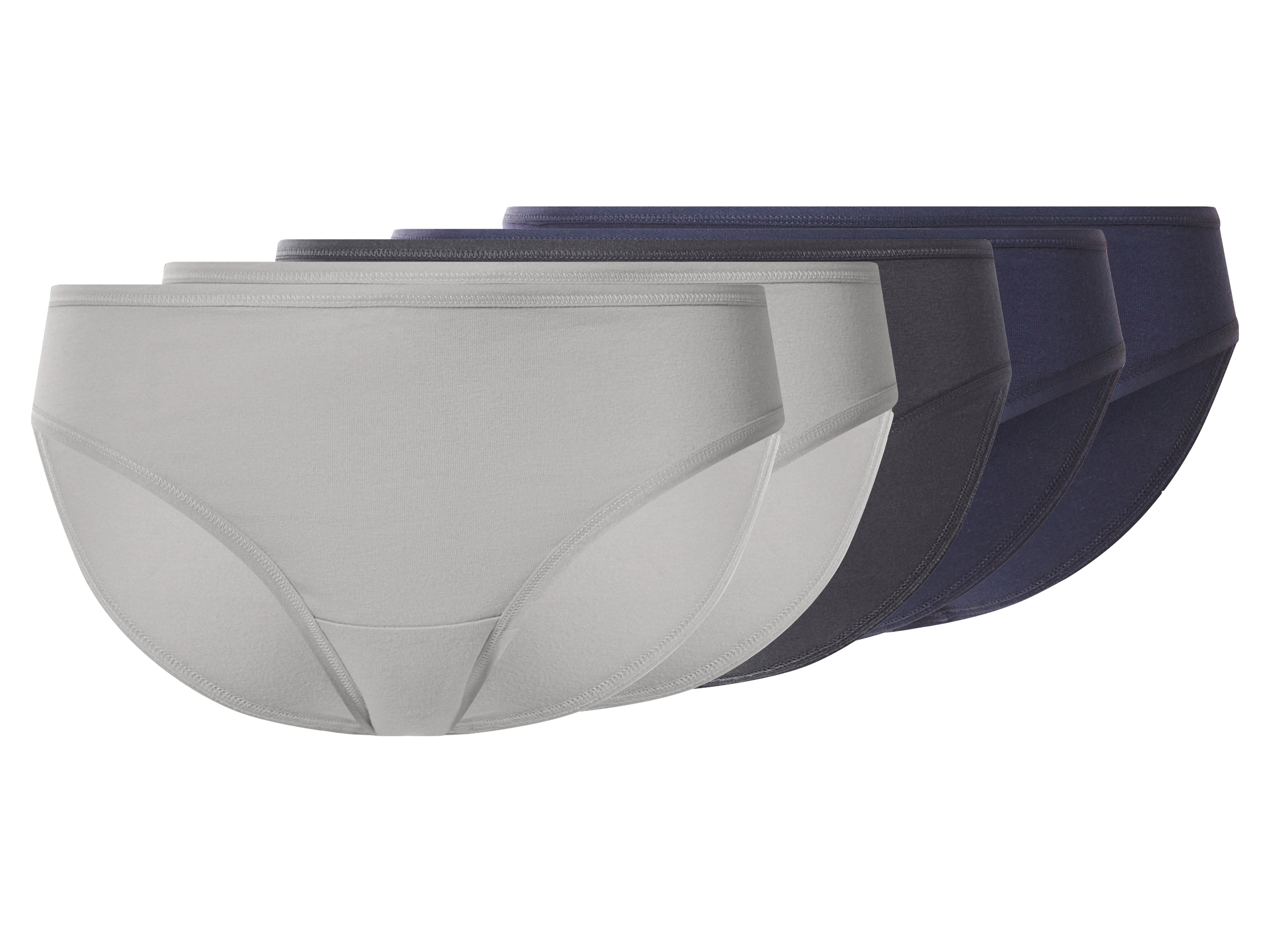 esmara Set van 5 dames onderbroeken (Donkerblauw/grijs, M (40/42))