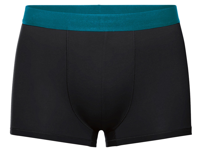 Zwarte boxershorts met een teal-kleurige tailleband.