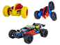 JAMARA op afstand bestuurbare stuntauto's SPINact, X-F2 en Vispon Buggy.