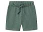 Groene jersey shorts met elastische tailleband en trekkoord.