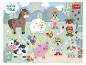 Een Trefl-puzzel met een paard, schaap, varken, koe, hond en beer.