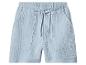 Blauwe katoenen shorts met trekkoord in de taille en zakken.