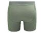 Groene herenboxershort met grijze elastische tailleband en zichtbare naden.