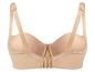 Beige bh zonder beugel, sluiting achterkant zichtbaar.