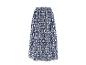 Blauw-wit gestreepte maxirok met elastische tailleband