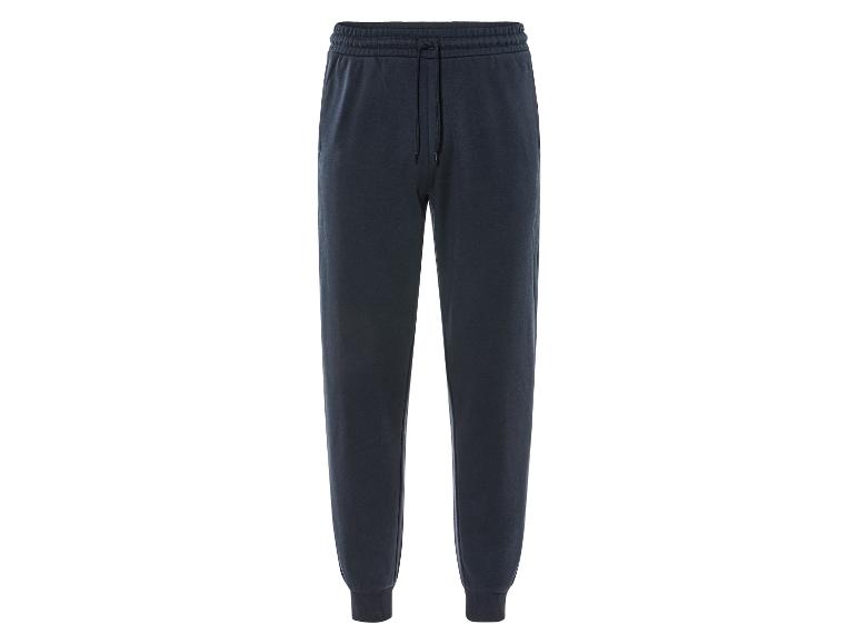 Donkerblauwe joggingbroek met trekkoord.