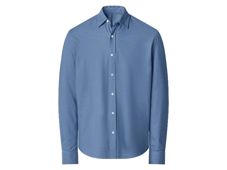 Heren overhemd met lange mouwen in blauw