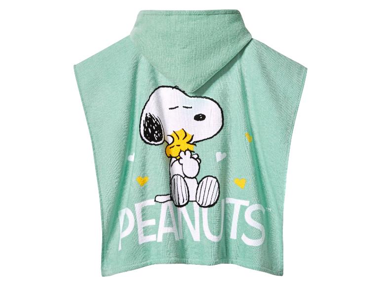 Lichtgroene Peanuts badcape met Snoopy.