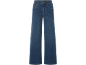 Blauwe wide-leg denim jeans met voorzakken en knoopsluiting