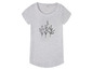 Een grijs T-shirt met een bloemenprint.