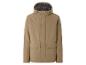 Heren beige jas met capuchon, knopen en zakken