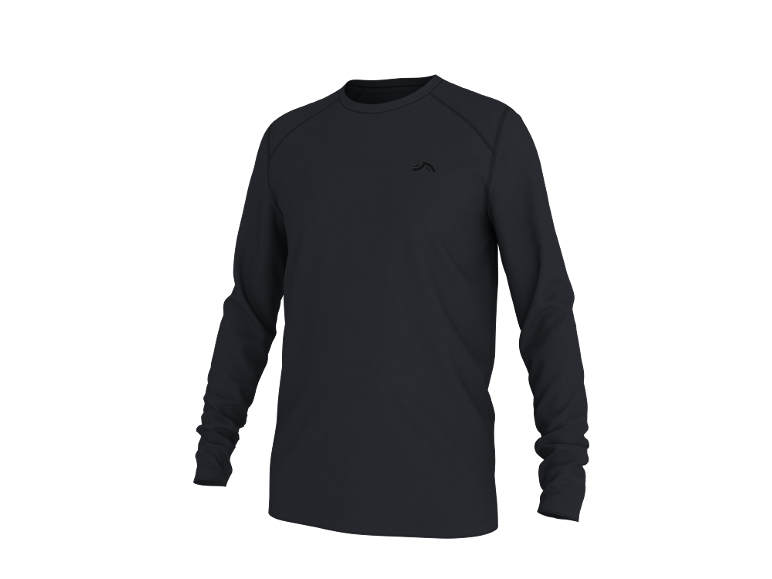 Zwart T-shirt met lange mouwen voor heren met een klein logo op de borst.
