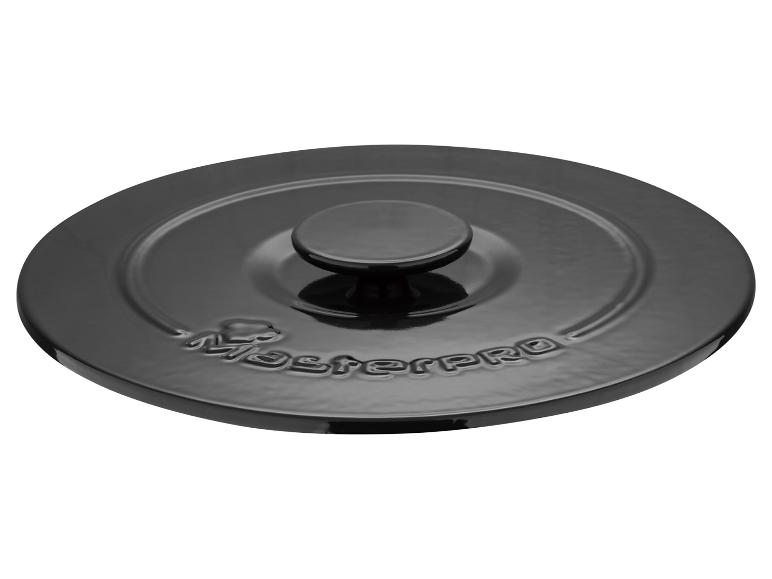 Een zwarte deksel voor een Masterpro kookpan.