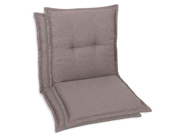 GO-DE Textil Tuinstoelkussens (Taupe, Stoelkussens voor stoelen met een lage rugleuning)