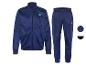 Donkerblauw trainingspak met ritsjack en joggingbroek.
