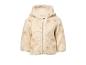 Crèmekleurig kinderjack van teddyfleece met capuchon en patroon