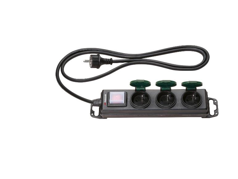 Parkside stekkerblok: 3 stopcontacten, schakelaar, kabel.