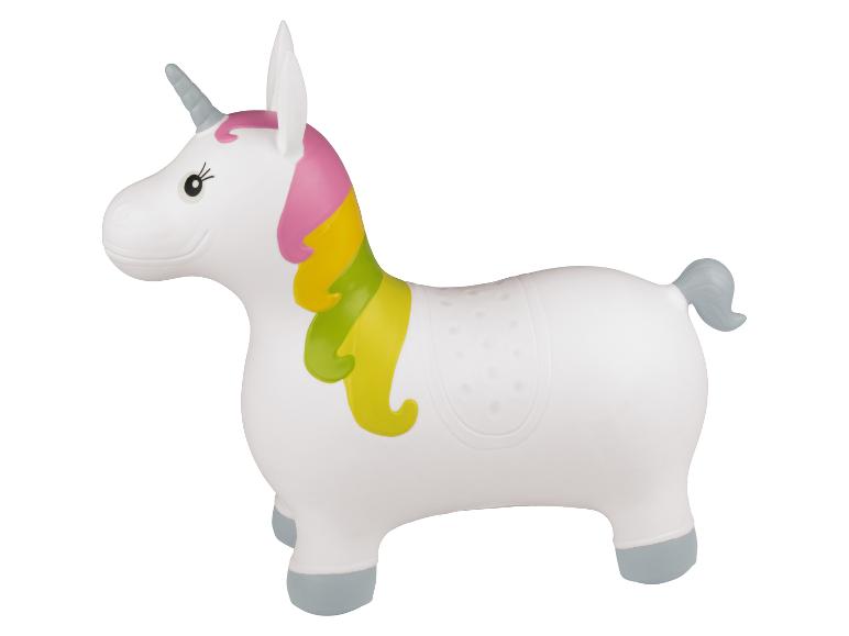 Opblaasbaar eenhoorn, wit met gekleurde manen.