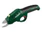 Groene Parkside accu-takkenschaar met zwarte handgreep en rode trekker