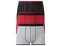 Drie paar boxershorts in zwart, rood en grijs