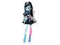 Monster High Frankie Stein pop met blauwe huid, zwart en blauw haar en ongelijke ledematen
