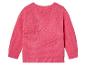 Roze gebreide trui voor baby's, met textuur gebreid.