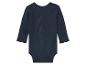 Baby body met lange mouwen, donkerblauw.
