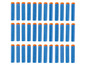 Blauwe Nerf-pijlen met oranje punten.