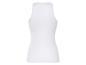 Een wit, geribbeld tanktop.