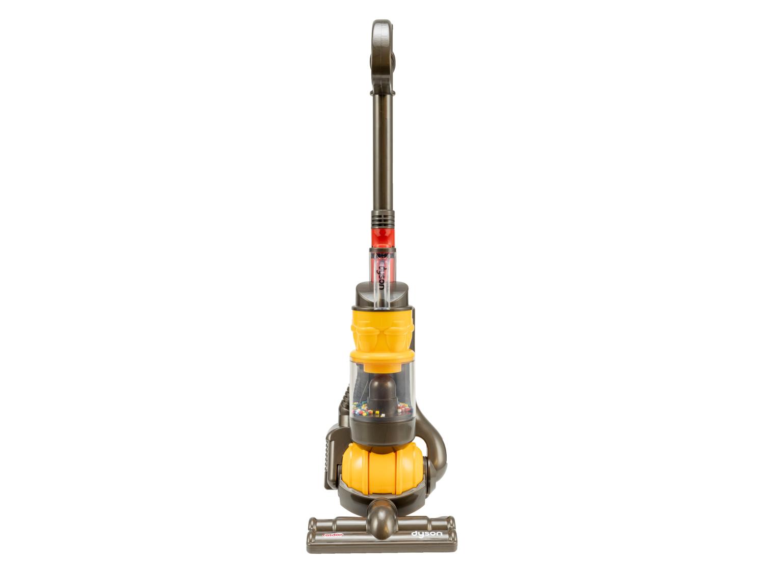 Dyson©-stofzuiger, met geïntegreerde zoemende kleurrijke ballen.