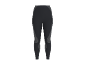 Donkergrijze sportlegging met verticale strepen aan de zijkanten en dijen.