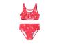 Rode tweedelige kinderzwemkleding met aardbeienprint