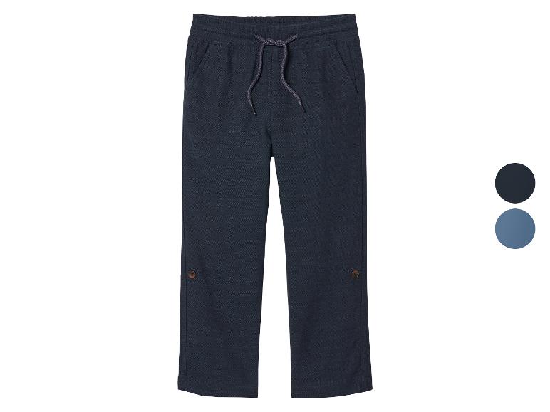 Donkerblauwe broek met trekkoord voor jongens.