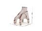 Decoratieve hand met stiksels, afmetingen 6.25 in/15.88 cm hoog, 5.5 in/13.97 cm breed en 4 in/10.16 cm diep.