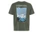 Olijfgroene Ocean Air Surf Club T-shirt met golvenprint.