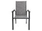 Grijze tuinstoel met armleuningen, vooraanzicht