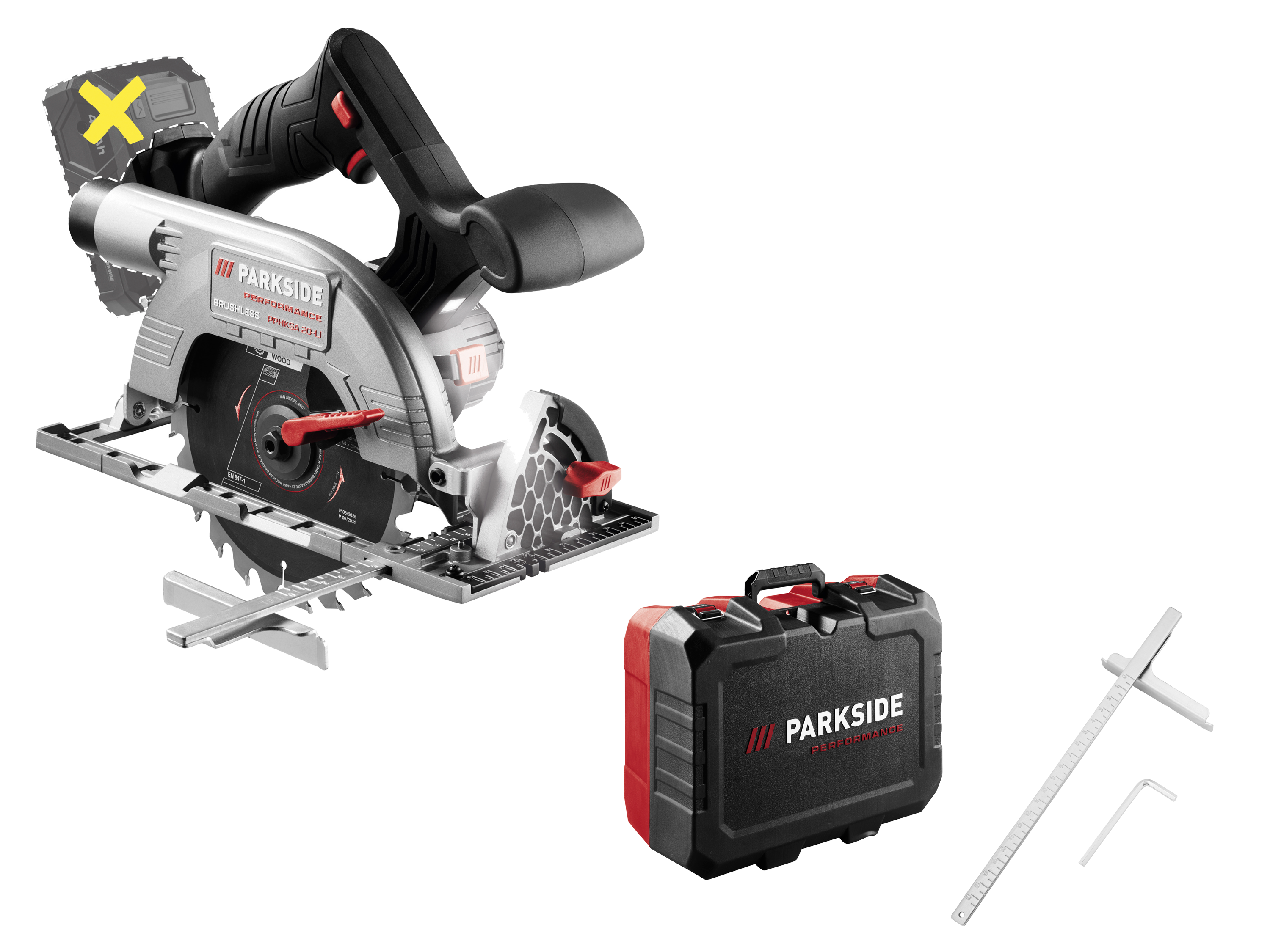 PARKSIDE PERFORMANCE Accu-handcirkelzaag 20 V, 165 mm, zonder accu en lader