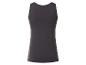 Donkergrijs mouwloos T-shirt met ronde hals, achteraanzicht