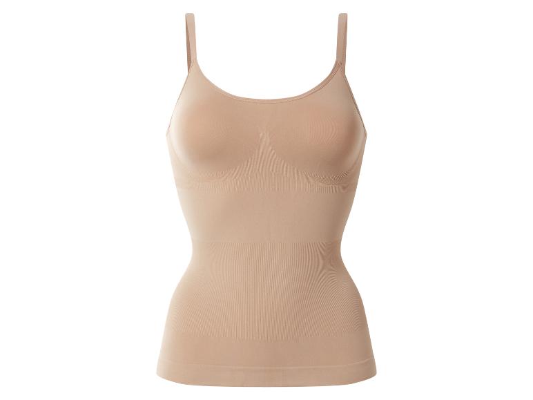 Naadloze beige corrigerende camisole met ingebouwde beha