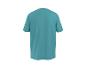 Turquoise blauw T-shirt met korte mouwen, achterkant.